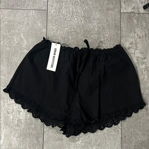Urban Outfitters Black Eyelet Hem Shorts